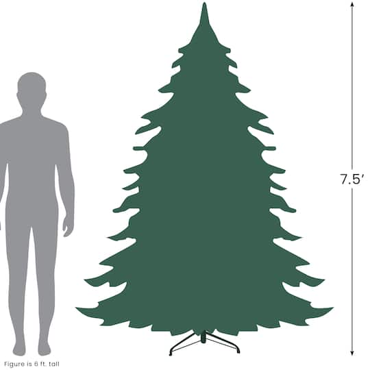 7.5ft. Pre-Lit White Flocked Pine Artificial Christmas Tree, Warm White LED Lights